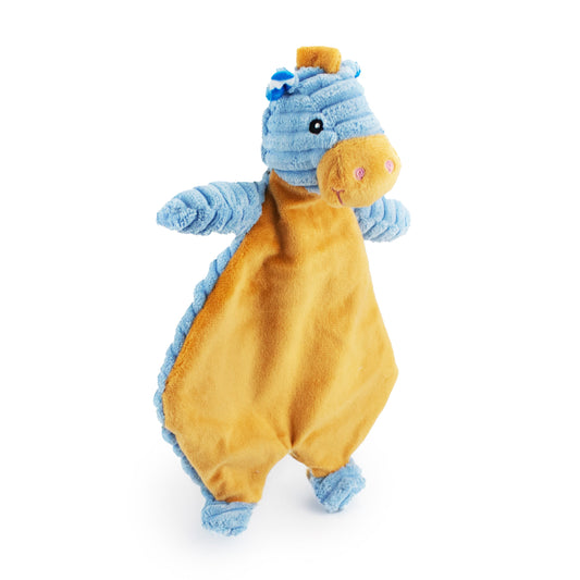 18 corduroy horse flattie w/ squeaker and crinkle - soft plush squeaky dog toy with corduroy-style texture, fun for pet play and snuggles