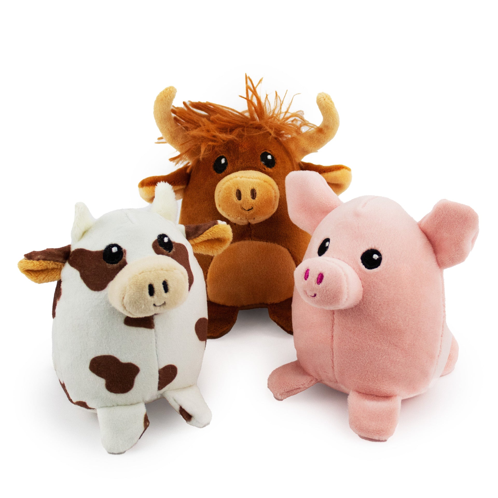 4 tater tots w/ squeaker - soft plush squeaky dog toy with corduroy-style texture, fun for pet play and snuggles