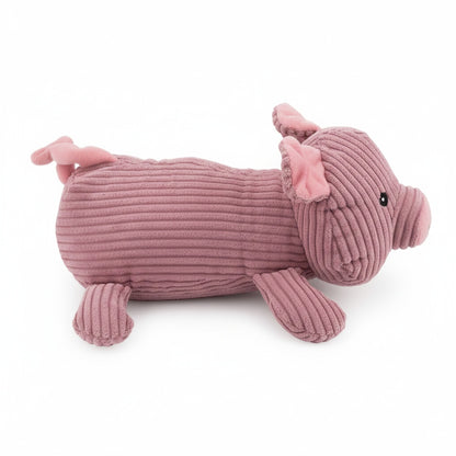 12" Corduroy Lying Pig w/ Squeaker & Crinkle