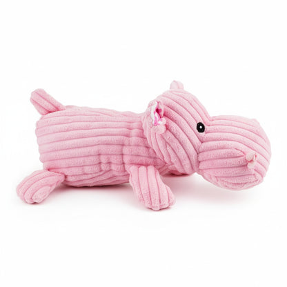 12" Corduroy Lying Hippo w/ Squeaker & Crinkle