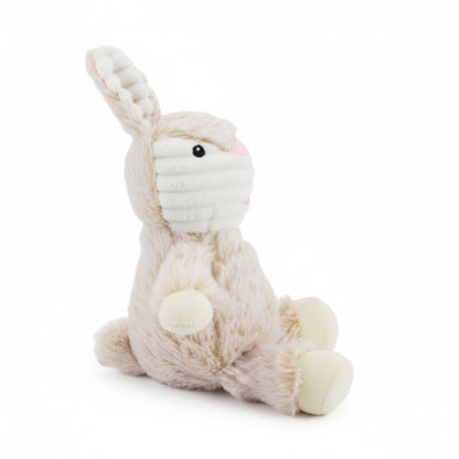 7" Two Tone Cuddle Bunny w/ Squeaker & Corduroy - Tan