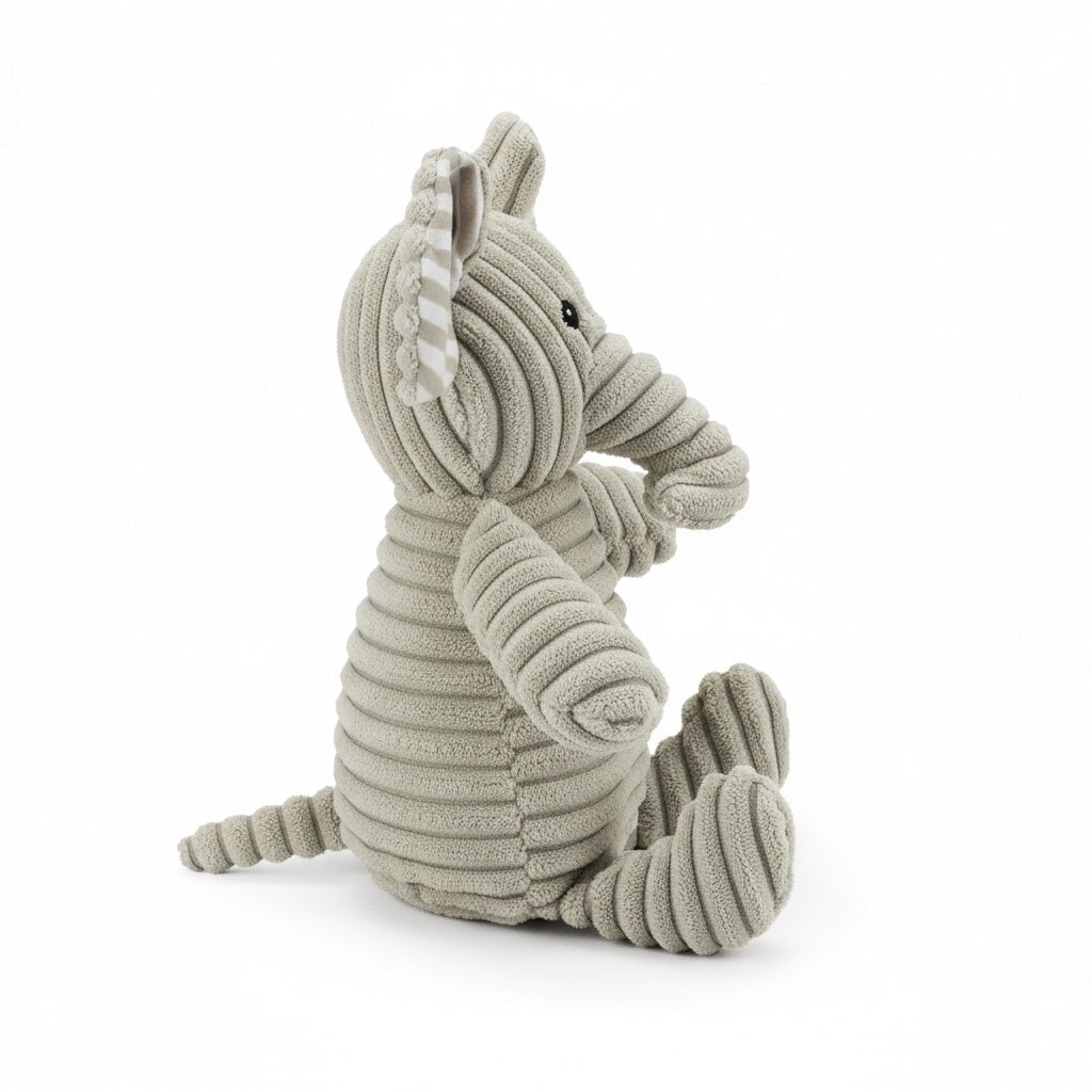 15" Corduroy Elephant w/ Squeaker, Crinkle