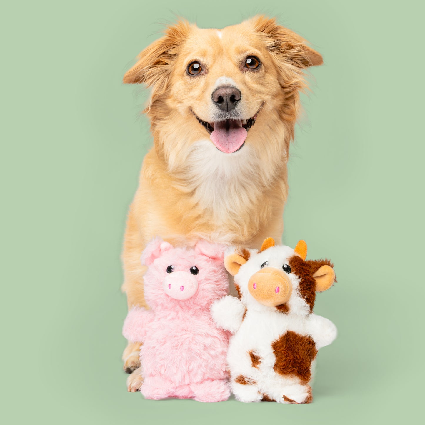 4.5" Oinkers & Moozie w/ Squeaker Ball- 2 pack (3" Squeaker Ball)