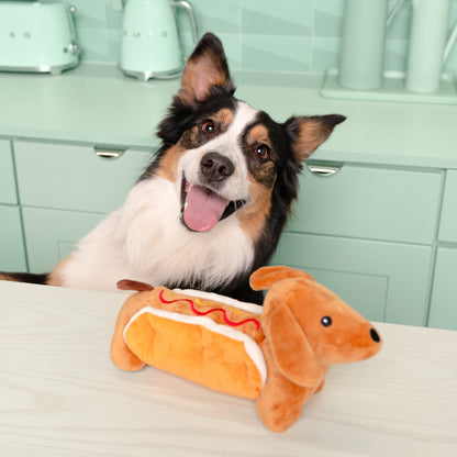 10" Dog in Bun w/ Squeaker
